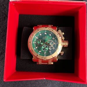 Invicta Coalition ForcesSynarchy Men's Watch-52mm MOD-50116 Gold&Grn Chrono(NWT)